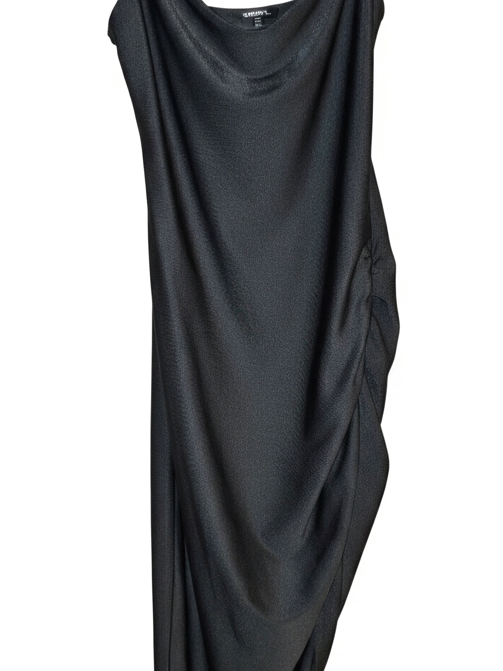 Papermoon Black Satin Asymmetrical Slip Dress - Picture 7 of 7